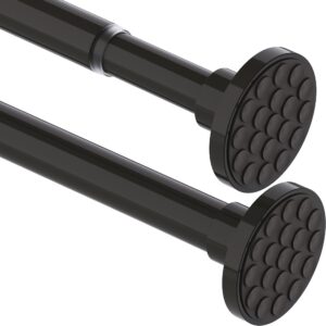 Gardinenstange ohne Bohren Ausziehbar Teleskopstange Schwarz(85-155CM Φ32mm) Vorhang Spannstange für Duschvorhänge Schla