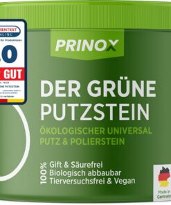 PRINOX Grüner Putzstein 950g inkl. Handschwamm | Nachhaltiger Öko-Reiniger für Alle Surfares | Jahresvorrat je Dose | Re
