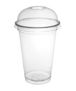 Daybays Smoothie Becher to Go 400ml für Cocktailgläser inkl. Domdeckel mit Rundloch (50 Stk.)