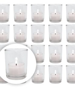 24 Stück PUR Teelichtgläser Windlicht Set | Hochwertiges Glas Rund | Hochzeitsdeko (24 Stück) 24 Stück Teelichtgläser