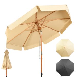 GianTex 3 Meter Sonnenschirm 2 in 1.neigbar und zusammenklappbar für Garten und Strand | GianTex 3 Meter Sonnenschirm 2