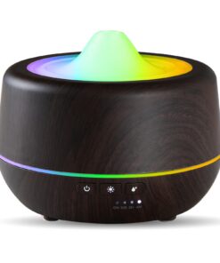 Aroma Diffuser Schwarz 500ml Ultraschall Diffusor für Ätherische Öle Cool Mist Luftbefeuchter mit 7 Farben LED-Leuchten