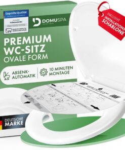 DomuSPA Antibakterieller Toiletteckel mit Absenkautomatik - Für Gesundheit Bewusste - Im Bad oder Schwimmbad - Quick-Rel