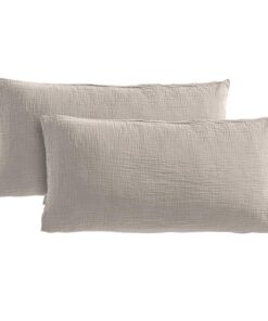 Traumhaft weiche, kuschelige Musselin Kissenbezug-Set für den Schlaf 40x80 2er Set | 100% Baumwoll Musselin Kissenbezug