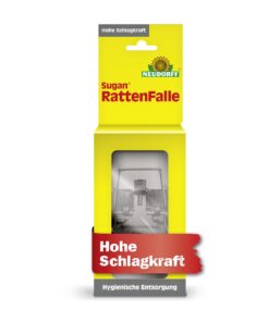 Neudorff Sugan RattenFalle - Wiederverwendbar, hohe Schlagkraft, giftfrei für Innen und Außen, 1 Stück