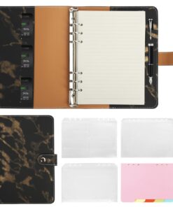 Skycase Ringbuch A5 – 6-Loch Organizer mit PU-Leder Hülle & Füllpapier | Nachfüllbarer Notizbuch-Ordner für Büro & Schul