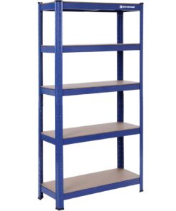 SONGMICS Schwerlastregal, 650 kg belastbar, Keller, Garage und Werkstatt, 5 verstellbare Ablagen, 30 x 75 x 150 cm, blau
