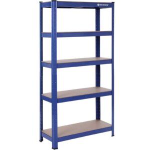 SONGMICS Schwerlastregal, 650 kg belastbar, Keller, Garage und Werkstatt, 5 verstellbare Ablagen, 30 x 75 x 150 cm, blau