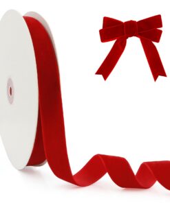Rot Geschenkband 25 Yards 20mm Schleifenband,Samtenes Red Band 25 Yards 20mm Geschenkband,Kräuselband Rot 25 Yards 20mm