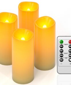 PChero LED Kerzen Outdoor mit Fernbedienung | Elektrische Stumpenkerzen für Garten und Inneneinrichtung | Zeitplanung un