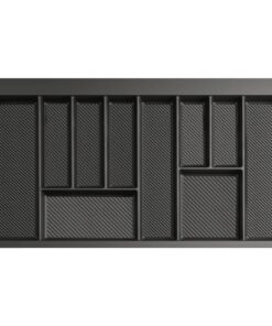 Besteckkasten Schubladeneinsatz 90 cm zuschneidbar 10 Fächer Graphit