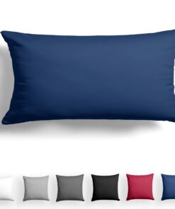 Alreya Mako Satin Kissenbezug blau - Superweicher Kopfkissenbezug 40x80, Oeko-TEX® Standard Zertifiziert, Reißverschluss