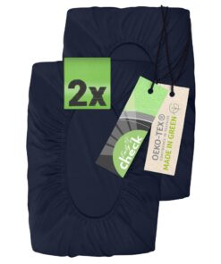 2er PackSpannbezug Gesundheitskissen, Marine, 30-50x40-60x10cm, OEKO-TEX STANDARD 100