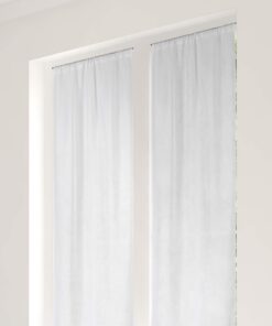 Linder Vitrage, 100% Polyester, Weiß für das Schlafzimmer mit Modernem Entwurf und leichter Textur, 60 x 200 cm