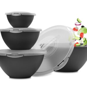 Hausfelder Salatschüssel Set groß mit Deckel für Familien in der Küche | Hausfelder Salatschüssel Set groß mit Deckel,
