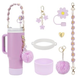 Stanley Cup Zubehör Set - Siliconen Abdeckung, Wasserflasche Griff Riemen, Stanley Cup Stiefel, 800-1100ml Tumbler