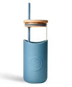 Neon Kactus Glas Wasserflasche, Spülmaschinenfest, für heiße & kalte Getränke, leicht zu greifend mit Silikonhülle, 1000