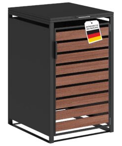 STEELSØN Kestra Mülltonnenbox Graphitschwarz 1 Tonne – Wetterfeste Müllcontainer für Haushalt und Gartenschrottreinigung