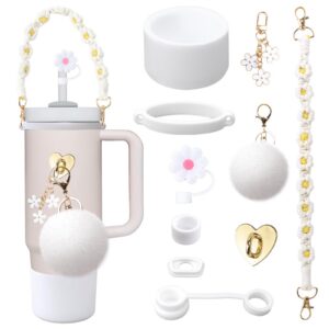 GTNCE 10 Stück Zubehör Set für Stanley Becher + Auslaufschutz + Wasserflasche Griff Riemen, ideal für Stanley Cup 800ml-