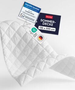 Blumtal Sommerdecke 135x200 cm - weich, waschbar und Oeko-TEX zertifiziert - Eckhalterung OEKO-TEX STANDARD 100