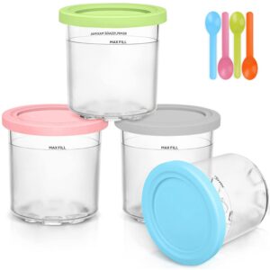 Auvrgmin Eisbehälter für Hausgemachte Eiscreme 4er-Set mit Deckeln Kompatibel mit NC300EU und NC301EU (4pcs)