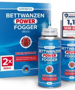 Patronus Power Fogger CEG 3 CL - effektiver Vernebler zur Bettwanzen-Abwehr - Stoppex Parasit Silberfischstopp - Spray g
