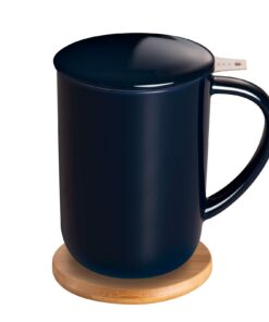 Teetasse aus Porzellan Marineblau für Frauen als Geschenk im Büro
