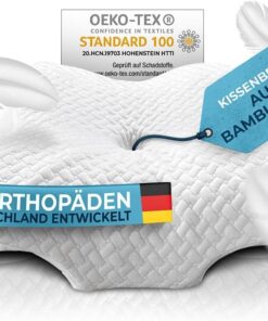 Glückstoff® Kissenbezug Orthopädisches Kissen mit Kühl-Wärme-Effekt | Bambusfaser Weich & Kuschelig | Weiß Ergo Version