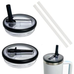 Stanley Ersatzdeckel Für 40oz Tumbler, Wiederverwendbar, Auslaufsicher und Staubdicht, Für Stanley Cup, 2 Stück, Schwarz