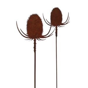 Bornhöft Distel Gartenstecker 2er Set Rostige Gartendekoration