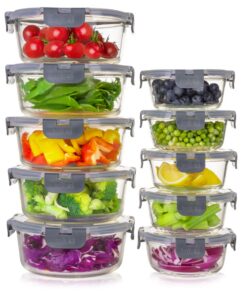 Igluu Mikrowellen- und Ofen.Graydosen mit BPA-freiem Deckel – 10er-Pack – 400 & 950 ml – robustes Borosilikatglas