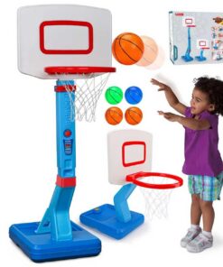 Basketballkorb Kinder ab 3 Jahre - Höhenverstellbar 70-137cm (Blau) Höhenverstellbarer Basketballkorb für Kinder 4 Jah