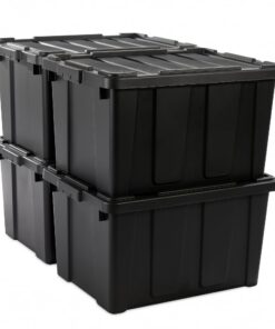 Iris Ohyama Heavy Duty Organisation_boxes Groß robust Stapelbar DUI 68L 4er-Set_rot
