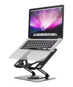 GRIFEMA Höhen- und Drehbarer Laptopständer GB1050 – Für Mac, Dell & weitere Laptop – Schwarz