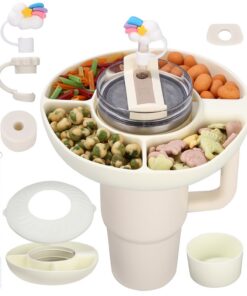 Huifoo Snackteller mit Deckel Stanley Cup 40oz, Snack Schale kompatibel mit Stanford Quencher 40oz Tumbler, Silikon Snac