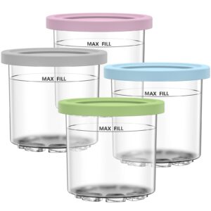 GoMaihe 4er-Set Creami Behälter für die Ninja Creami Eismaschine - Spülmaschinenfest, BPA-frei, auslaufsicher - Rosa, Gr