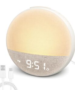 Tageslichtwecker Sonnenaufgang Wecker, Wake Up Light mit 11 Lichtfarben & 30 Klängen, Bluetooth & Snooze für Schlafzimme