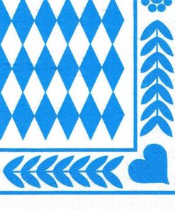 PAPSTAR 250 Bayrische Servietten, 33 cm x 33 cm, 1/4-Falz, Oktoberfest-Design für Haus und Party