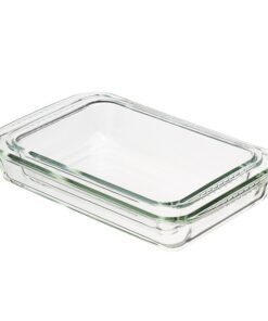 Amazon Basics Quadrat Ofenfeste Auflaufformen aus Glas für Küchennovize bei Wochenendkocherei - Transparenz erleichtert