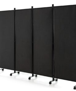 GIANTEX Paravent Raumteiler für Privatsphäre 4-teilig 225x173 cm klappbar und freistehend mit Sichtschutz und Breitenfüß
