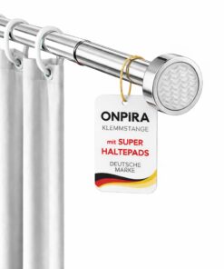 Onpira® Duschstange ohne Bohren – Klemmstange Rostfrei | 40–230 cm Längen | Halt bis 12 kg
