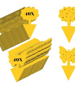 80 x Fruchtfliegenfälle & Obstfliegenfälle - Gelbe Klebefallen gegen Fliegen, Mücken und Insekten - Ideal für Küche, Zim