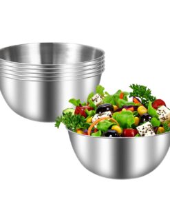 Rührschüssel 6er-Set Edelstahl,ideal zum Kochen/Backen/Aufbewahren,Teigschüssel,Ø 17 cm,mit Skala Spülmaschinenfest,Stap