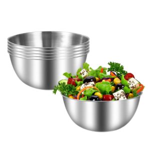 Rührschüssel 6er-Set Edelstahl,ideal zum Kochen/Backen/Aufbewahren,Teigschüssel,Ø 17 cm,mit Skala Spülmaschinenfest,Stap