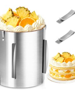 Verstellbarer Tortenring aus Edelstahl – Hoch 20cm, ideal zum Backen und Dekorieren von Torten!