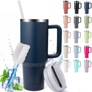 Temede Thermobecher mit Strohhalm und Henkel 30oz/0.9L,Kaffeebecher to go Thermo Edelstahl Vakuum Isolierbecher,Kaffeetr