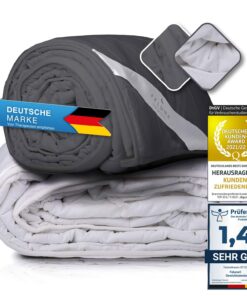 Feluna® XXL Gewichtsdecke - Entspannungsdecke für Stress- u. Schlafstörungen - Anti-Stressbettdecke 8kg Grau