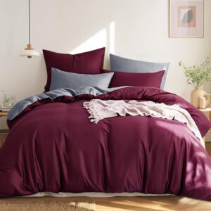 RUIKASI Rot Baumwoll Bettwäsche Set 200x220cm 3tlg Wendebett OEKO-TEX