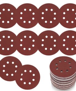 15 Stück 80 Körnung Rund Klett Schleifpapier für Exzenterschleifer - Holz, Metall, Farbe | 15 Stück 125mm Klett Schleif