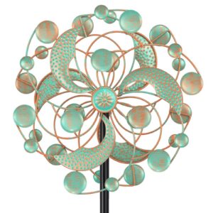 Solar Windrad Garten Metall - Windmühle für draußen - Wenn daBronze-2-Blätter Windspinner Skulpturen_windfänger_A